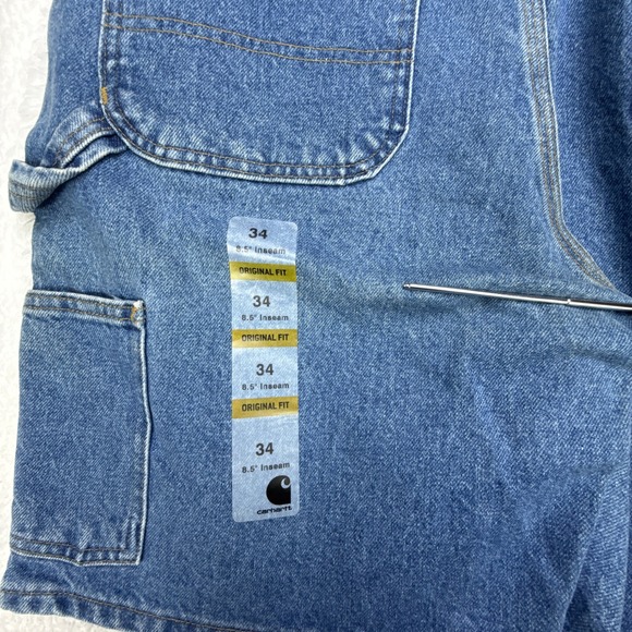 Carhartt Denim Jean Work Shorts Size 34 B28 STW Stonewash NWT NOS - Picture 9 of 10